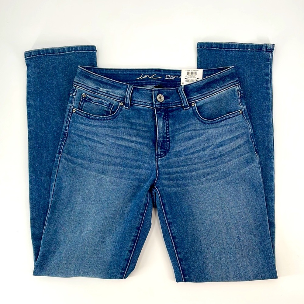 INC Straight Leg Regular Fit Denim Blue Jeans Women's 6